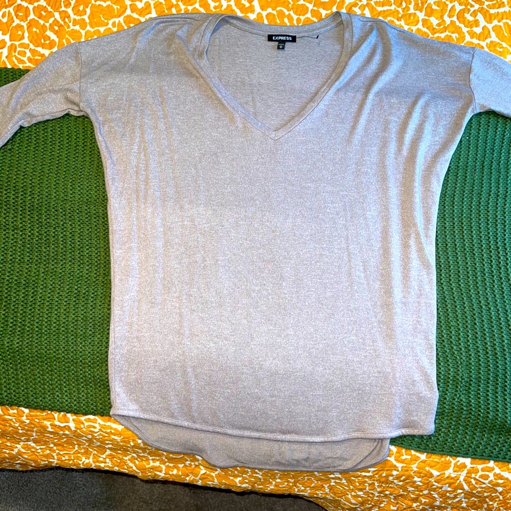 Grey V-neck top from Express